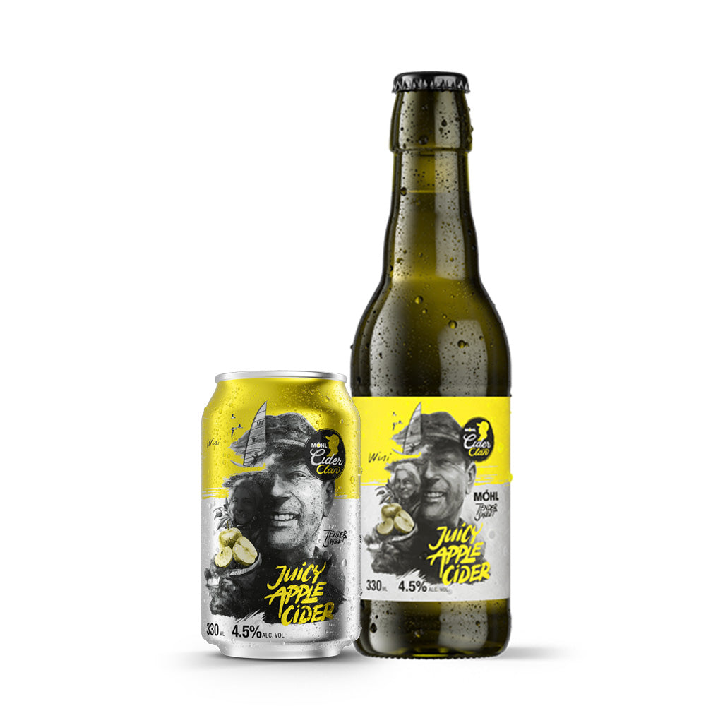 Möhl Cider Clan - Juicy Apple Cider 33cl Einweg-Glasflasche oder Dose, 4,5 Vol. %
