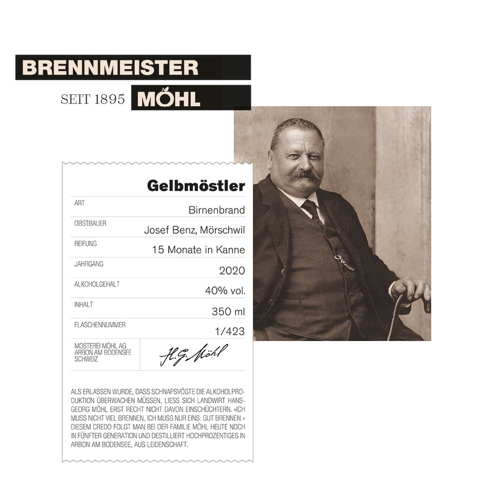 
                  
                    Laden Sie das Bild in den Galerie-Viewer, Brennmeister Möhl Gelbmöstler Edelbrand 2020, 40%
                  
                