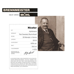
                  
                    Laden Sie das Bild in den Galerie-Viewer, Brennmeister Möhl Nicoter Edelbrand 2018, 40%
                  
                